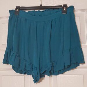 Wild Fable Dark Teal Flutter Hem Ruffled Flowy Shorts size S